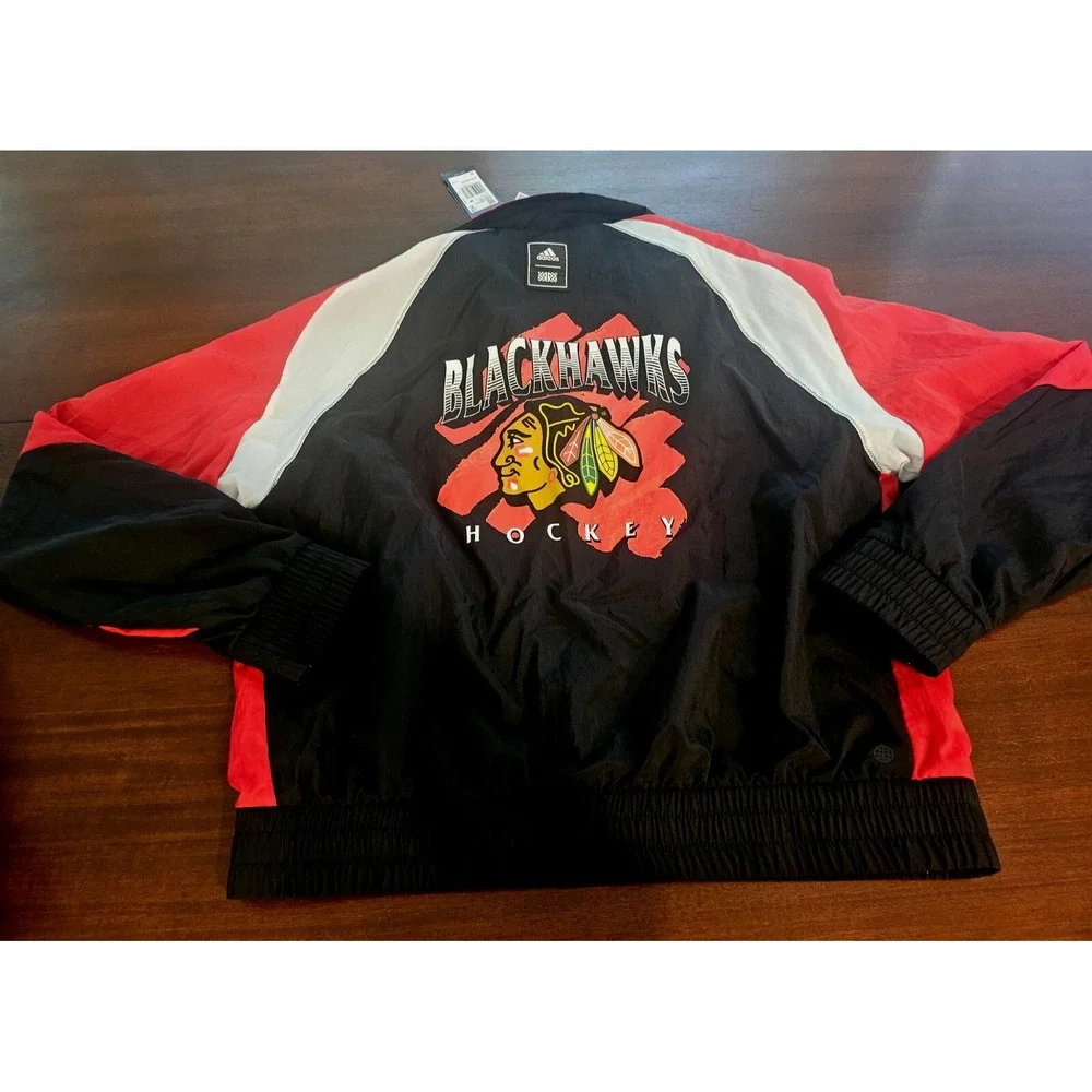 Adidas NHL Chicago BLACKHAWKS REVERSE RETRO JACKET Sz Medium HM3109 Men's Hockey
